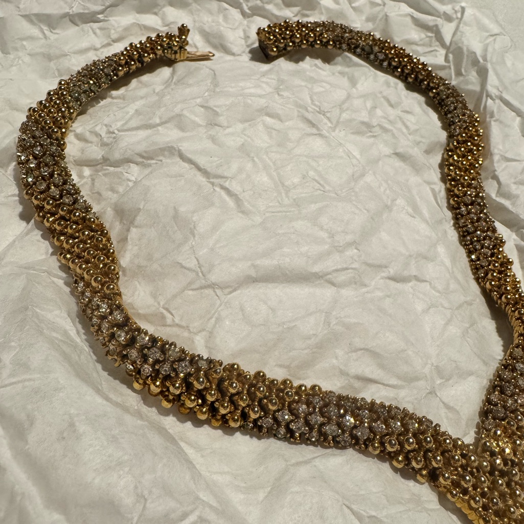 Ciner Vintage Elegant Gold And Silver Womens Necklace 800$